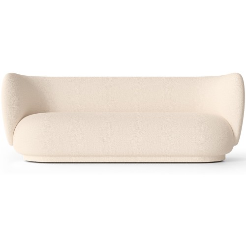 Ferm Living – Canapé 3 places Rico, Bouclé Laine Off-White