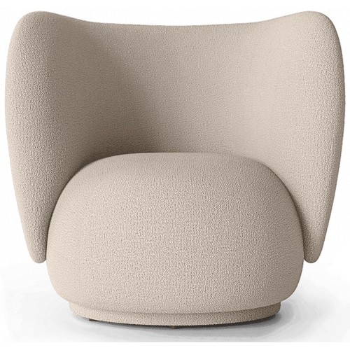 Ferm Living – Fauteuil Rico, Bouclé Laine naturel