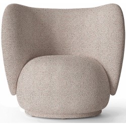 Ferm Living – Fauteuil Rico, Confetti Bouclé Light Grey