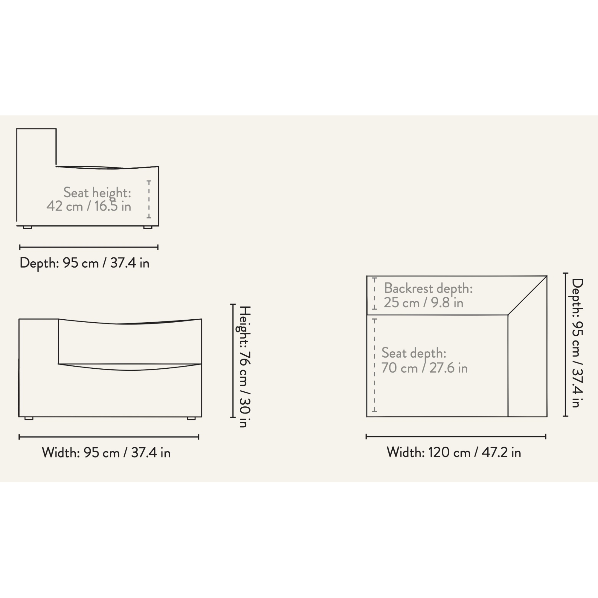 Extérieur fermé Droit S401 – Canapé CATENA