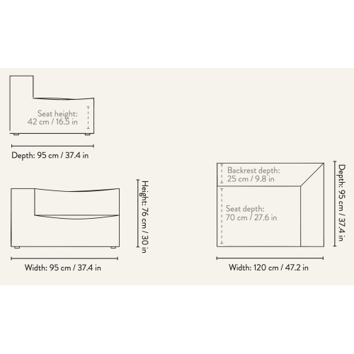 Armrest End Module Right S401 – CATENA Sofa