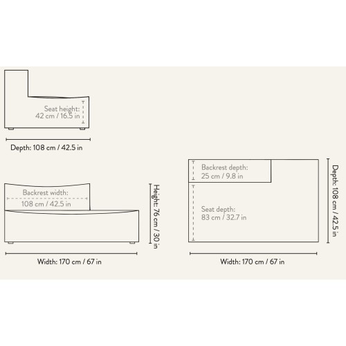 Ferm Living – Open End Module Right L301 – CATENA Sofa