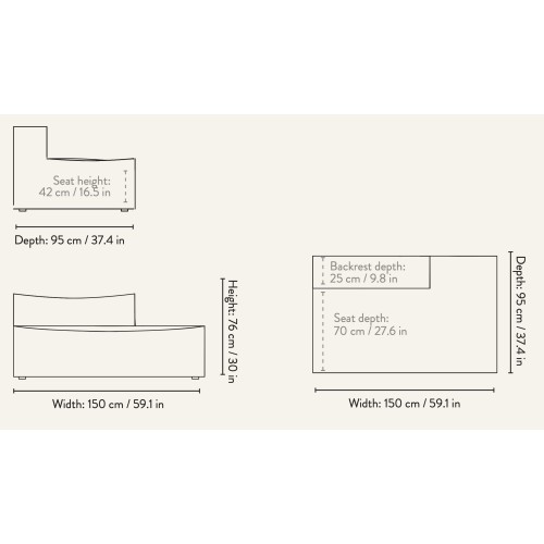 Extérieur ouvert Droit S301 – Canapé CATENA - Ferm Living