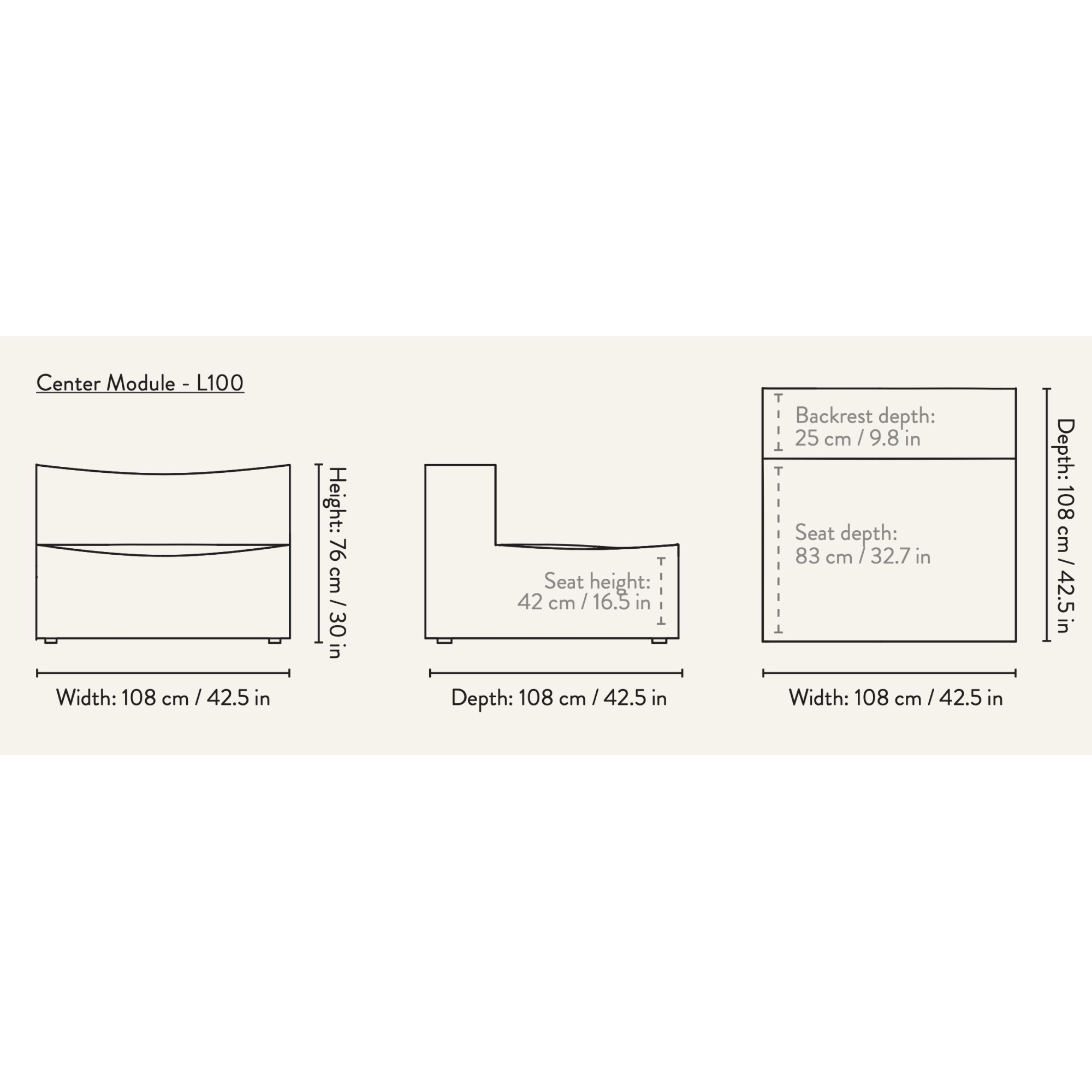 Module central L100 – Canapé CATENA - Ferm Living