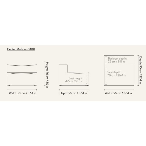 Center module S100 – CATENA Sofa - Ferm Living