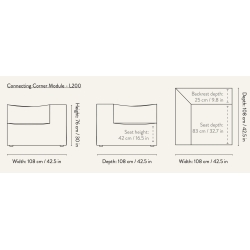 Connecting Corner module L200 – CATENA Sofa - Ferm Living