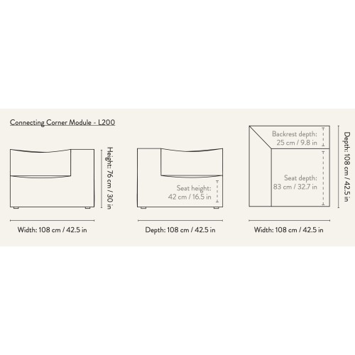 Ferm Living – Connecting Corner module L200 – CATENA Sofa