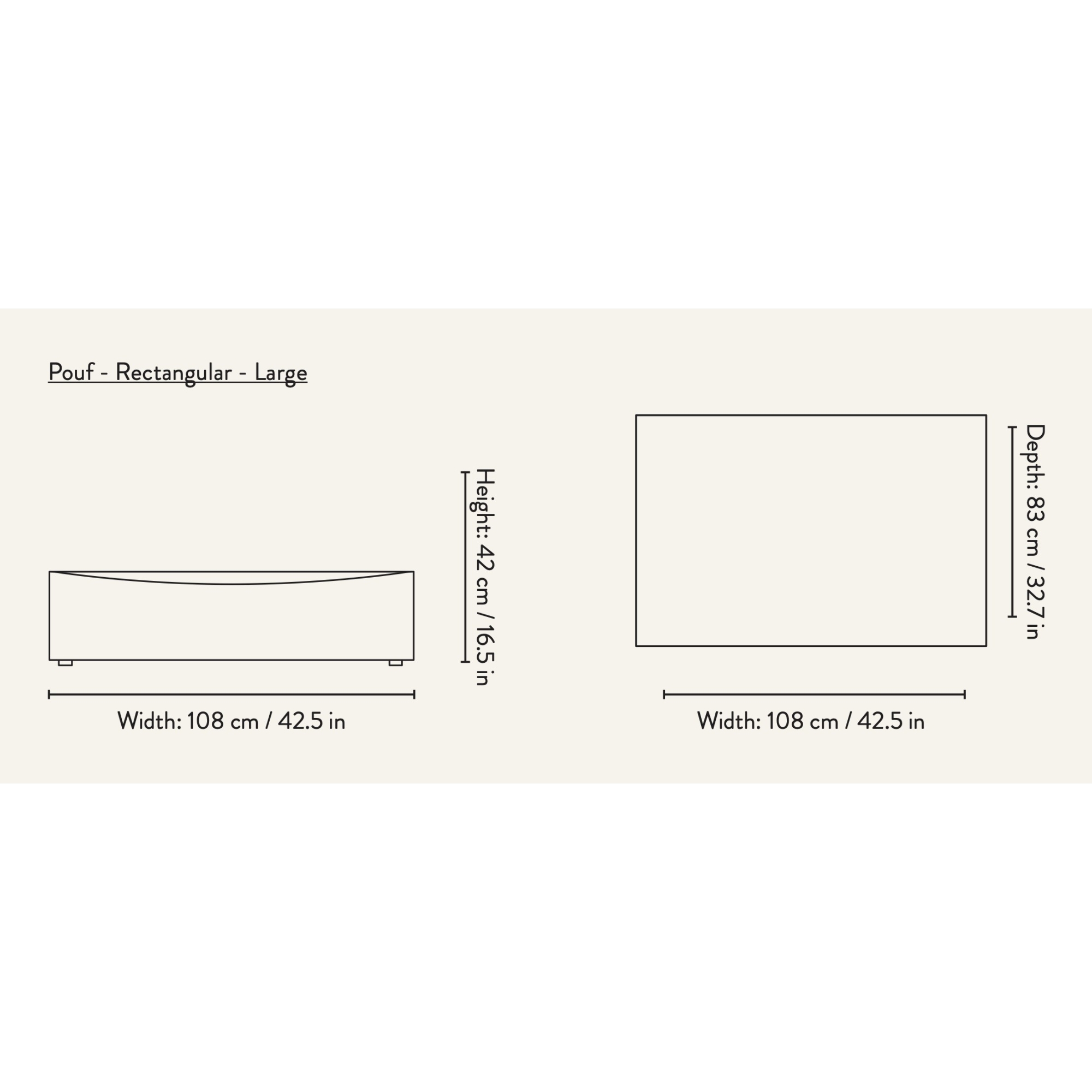 Ferm Living – Rectangular pouf L501 – CATENA Sofa