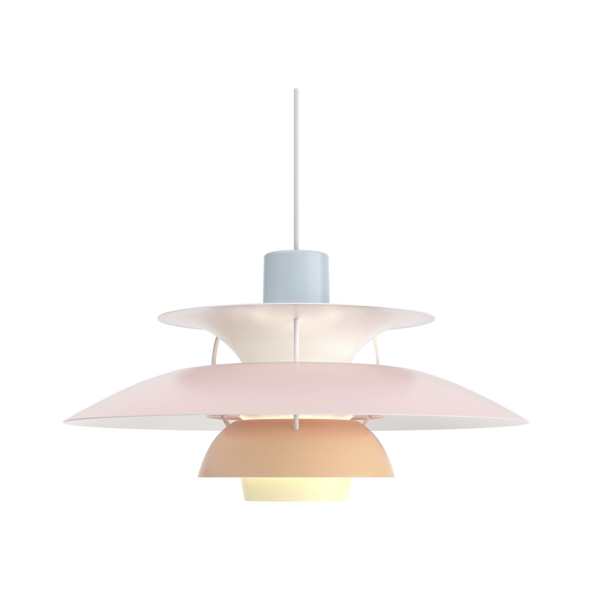 Louis Poulsen – PH5 pendant, pastel blue / pale rose / peach