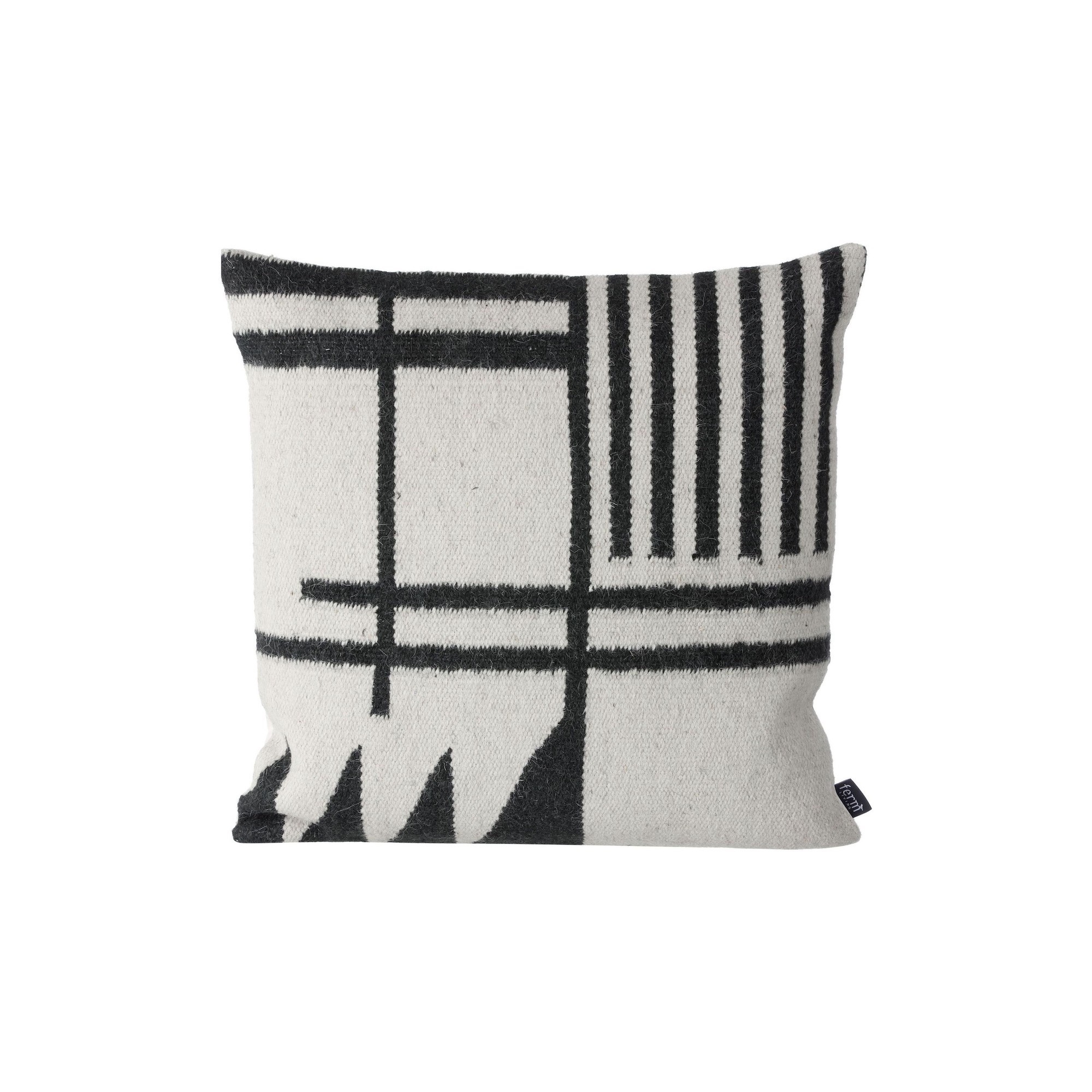 ÉPUISÉ 50X50cm – Coussin Kelim – Black lines - Ferm Living