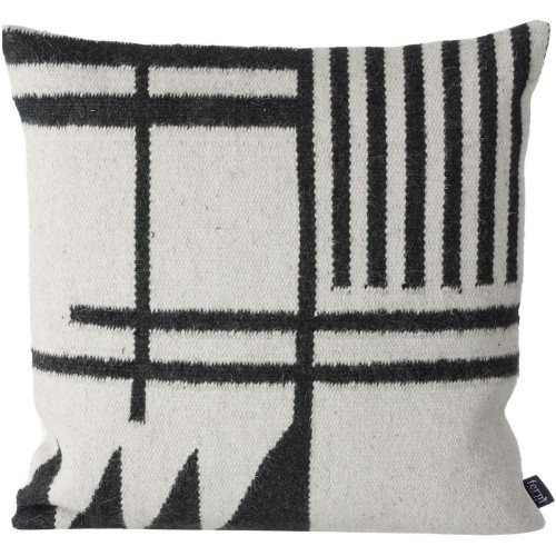 ÉPUISÉ 50X50cm – Coussin Kelim – Black lines - Ferm Living