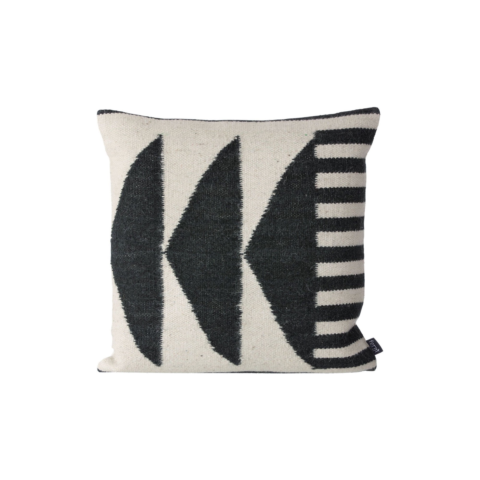 SOLD OUT 50x50cm – Kelim cushion cover – Black triangles - Ferm Living