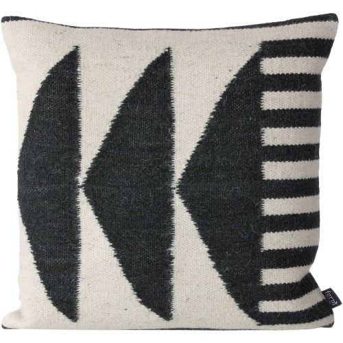 SOLD OUT 50x50cm – Kelim cushion cover – Black triangles - Ferm Living