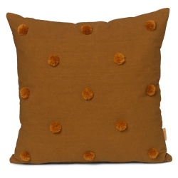 50x50cm – Housse de coussin Dot tufted – Brun et moutarde - Ferm Living