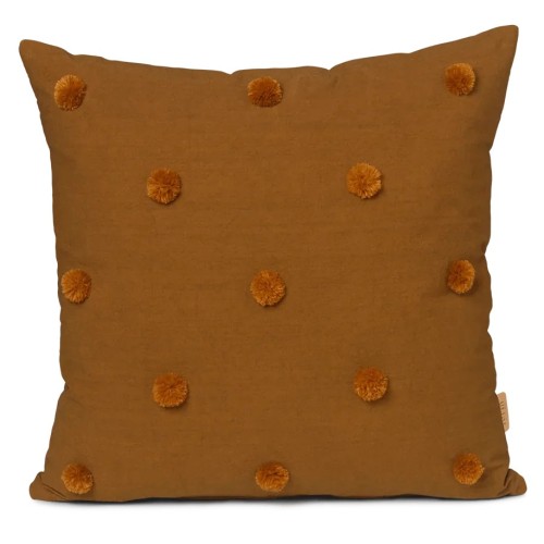 50x50cm – Housse de coussin Dot tufted – Brun et moutarde - Ferm Living