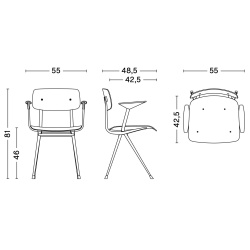 Chaise Result avec accoudoirs - HAY