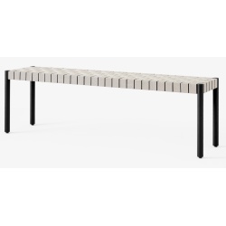 Betty Bench TK5 (157 cm) – Black / Natural linen - &Tradition