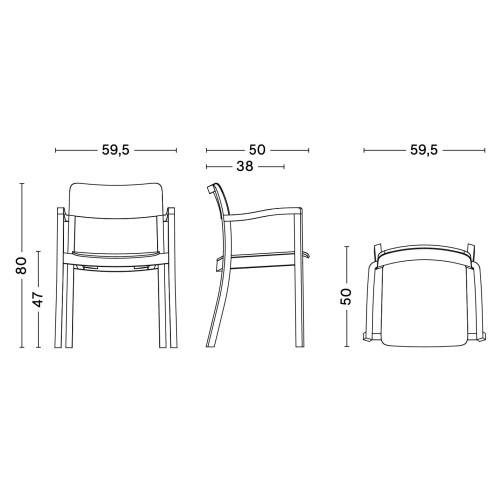 Chaise Pastis avec accoudoirs - HAY