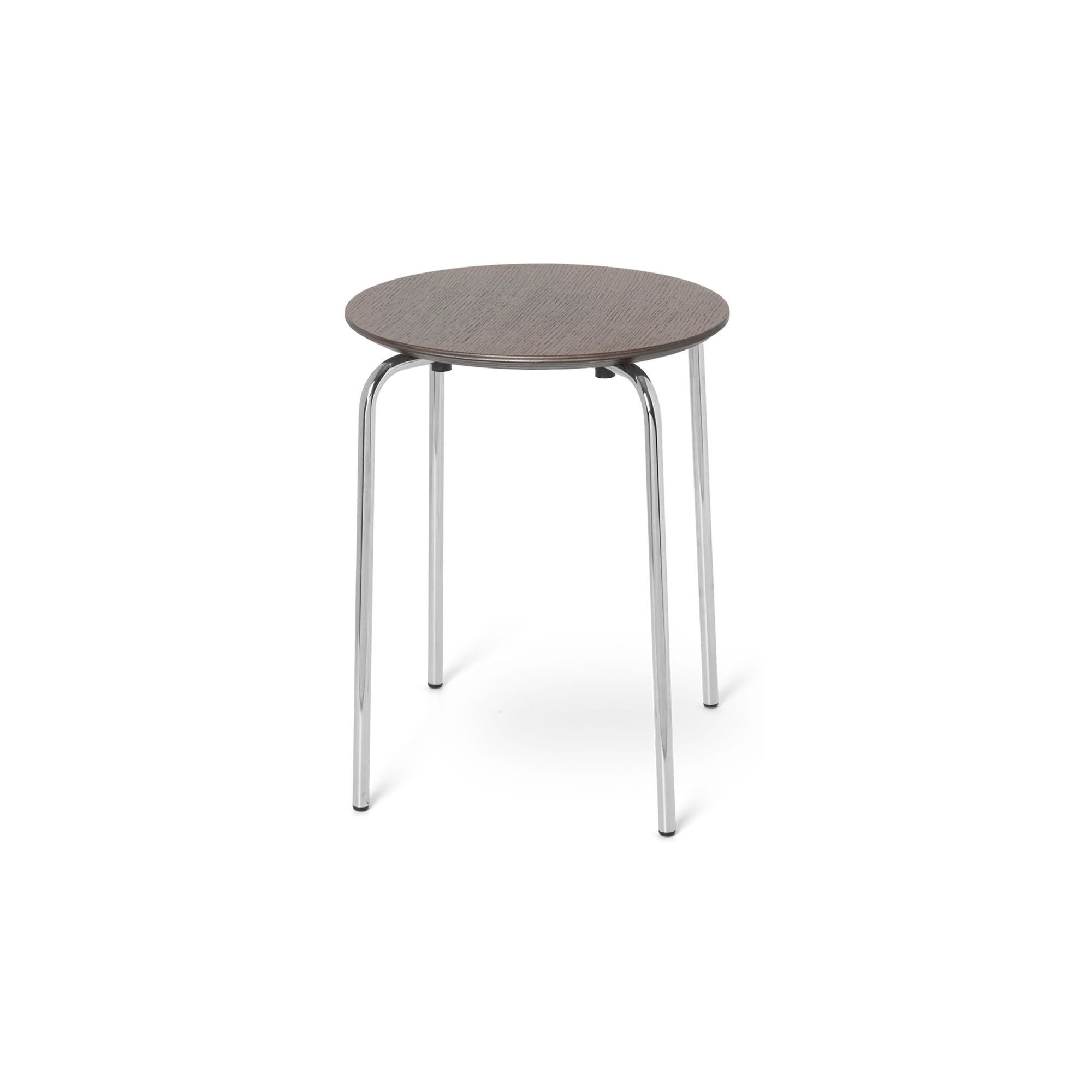 Tabouret Herman – chêne teinté foncé – pieds chrome - Ferm Living