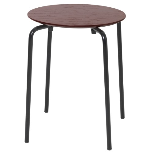 Tabouret Herman – brun rouge – pieds noir