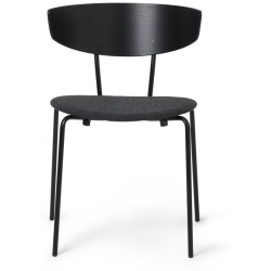 Chêne noir / Fiord gris foncé  / noir - chaise Herman rembourrée - Ferm Living