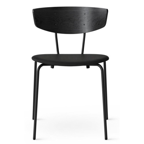 SOLD OUT Black oak / Black Aniline  leather / black - Herman leather chair - Ferm Living