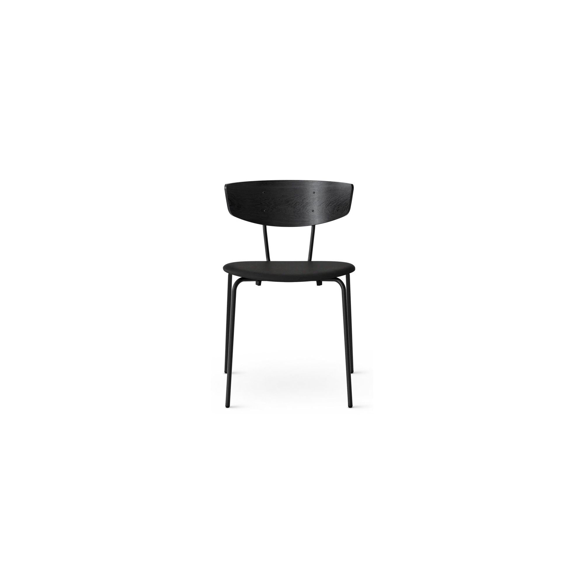 SOLD OUT Black oak / Black protected  leather / black - Herman leather chair - Ferm Living