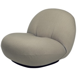 Vidar 222, swivel black base – Pacha lounge chair - Gubi