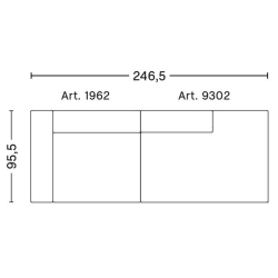 2,5-seater – combination 2 (left armrest) – Mags - HAY