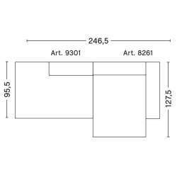 2,5-seater – combination 3 (right armrest) – Mags - HAY