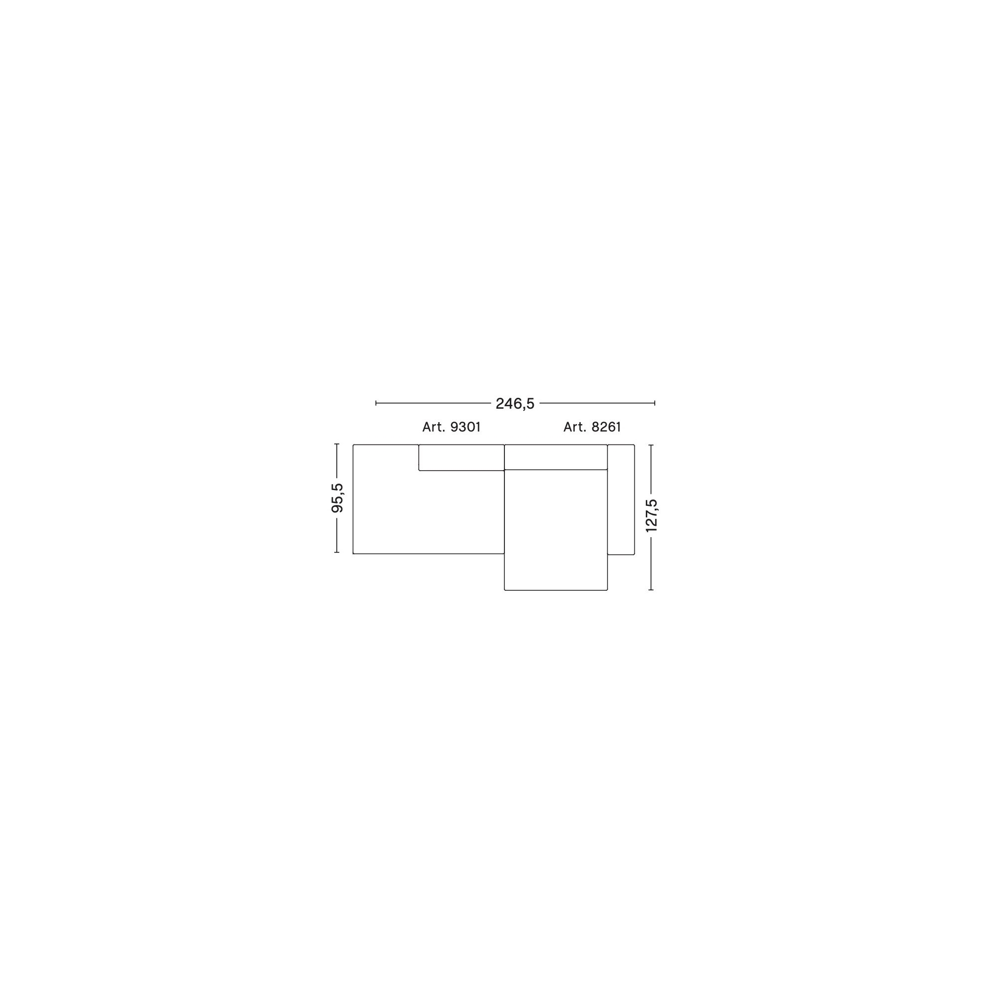 2,5 places – combinaison 3 (coin droit) – Mags - HAY