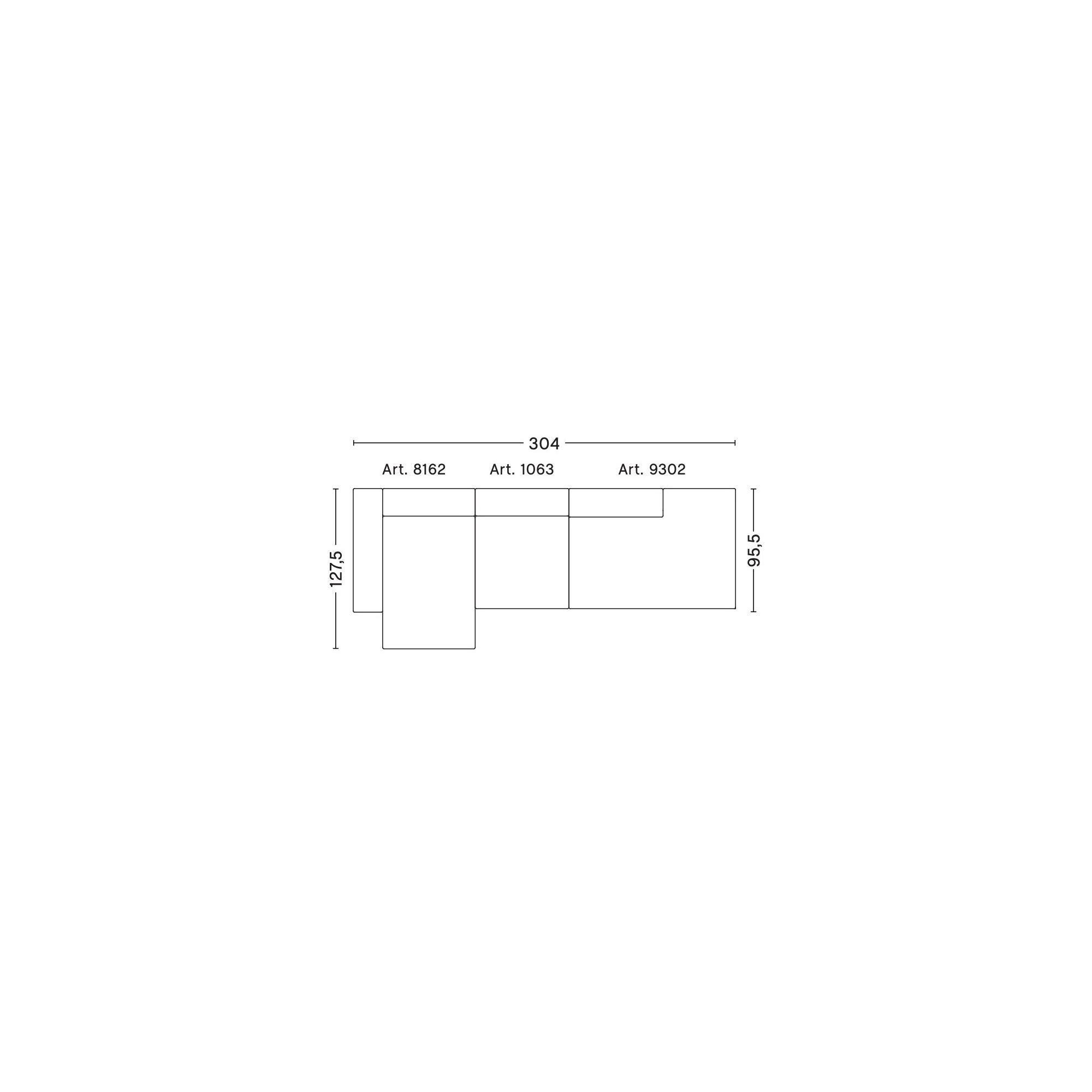 3 places – combinaison 3 (coin gauche) – Mags - HAY