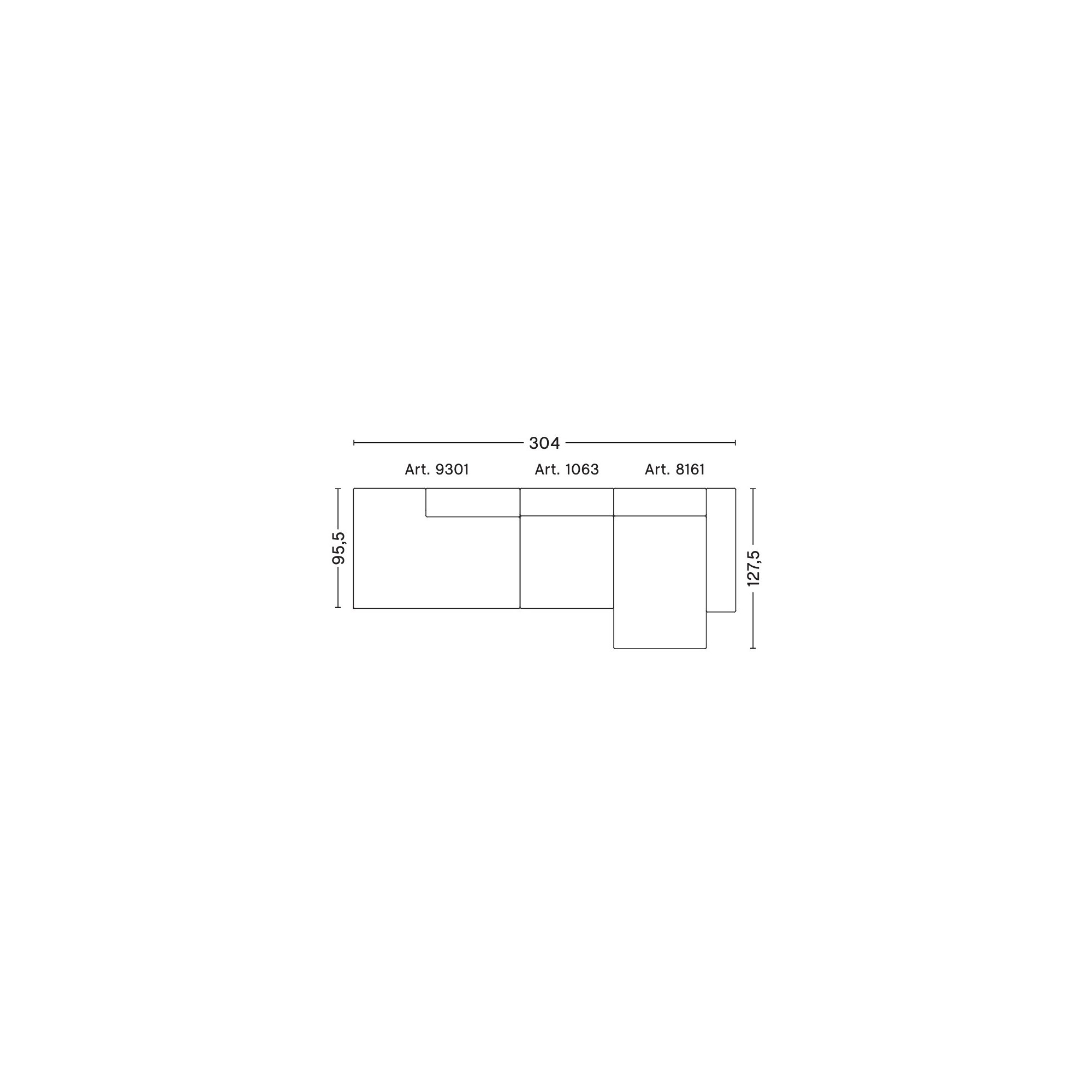 3 places – combinaison 3 (coin droit) – Mags - HAY