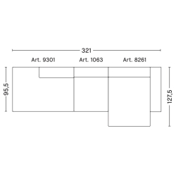 3 places – combinaison 4 (coin droit) – Mags - HAY