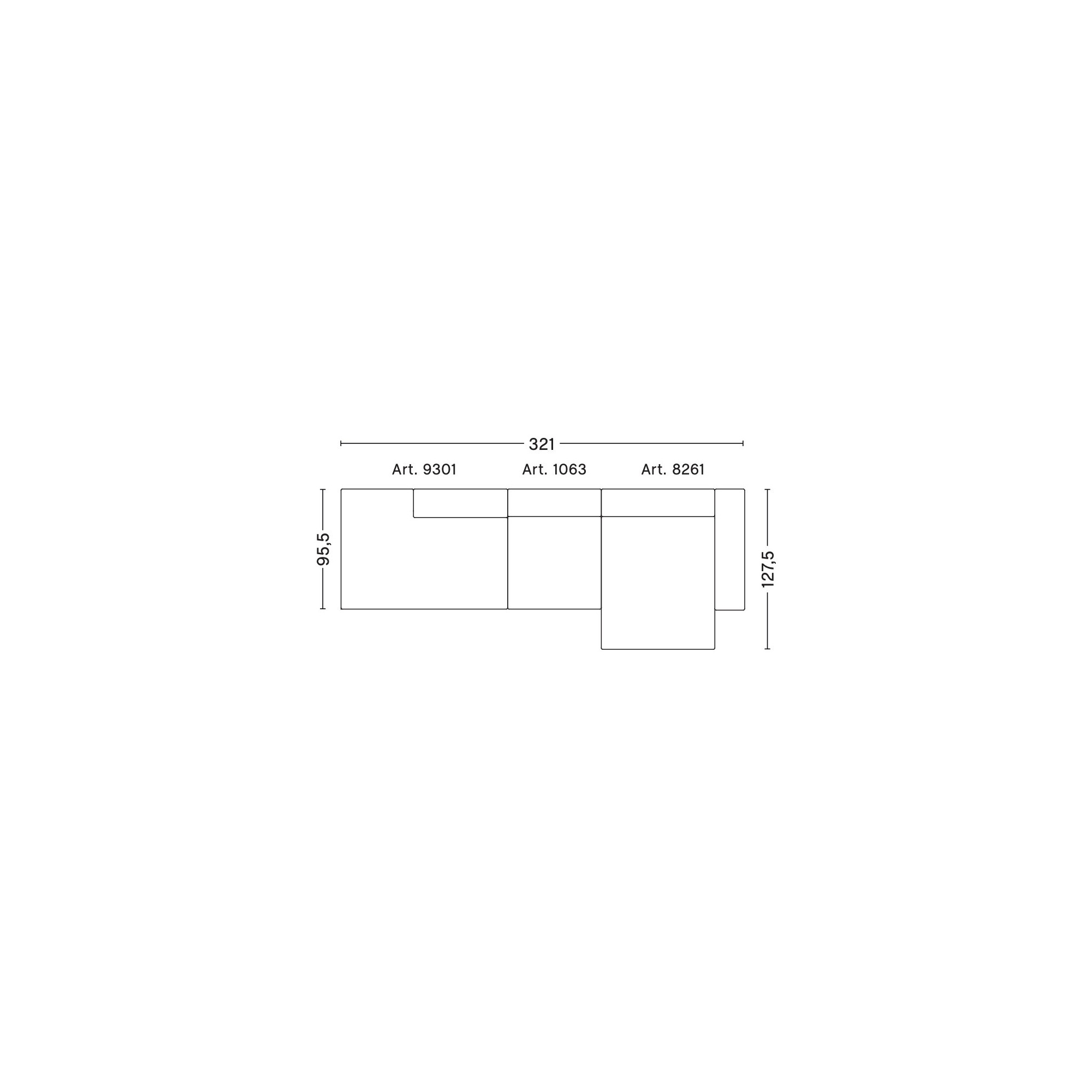 3 places – combinaison 4 (coin droit) – Mags - HAY