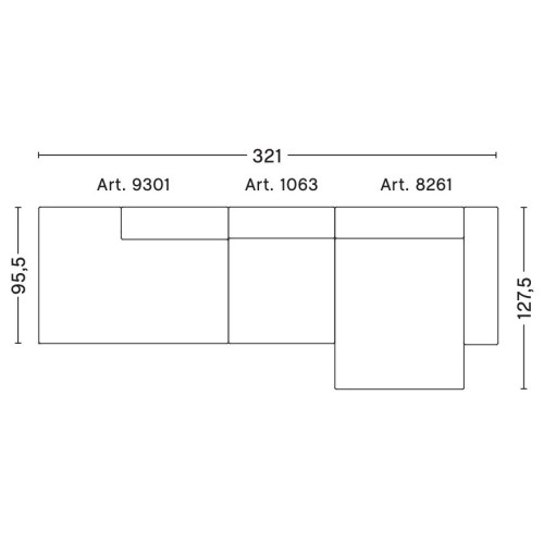 3 places – combinaison 4 (coin droit) – Mags - HAY