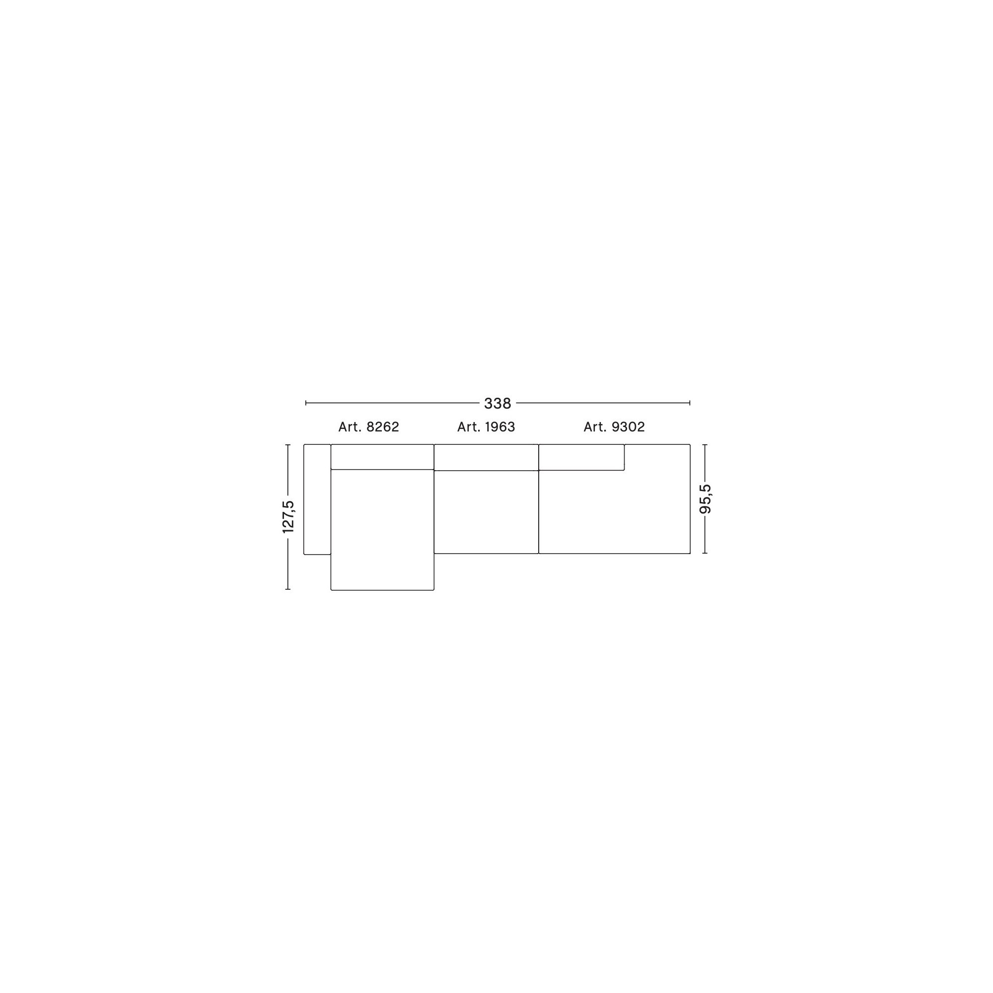 3 places – combinaison 5 (coin gauche) – Mags - HAY