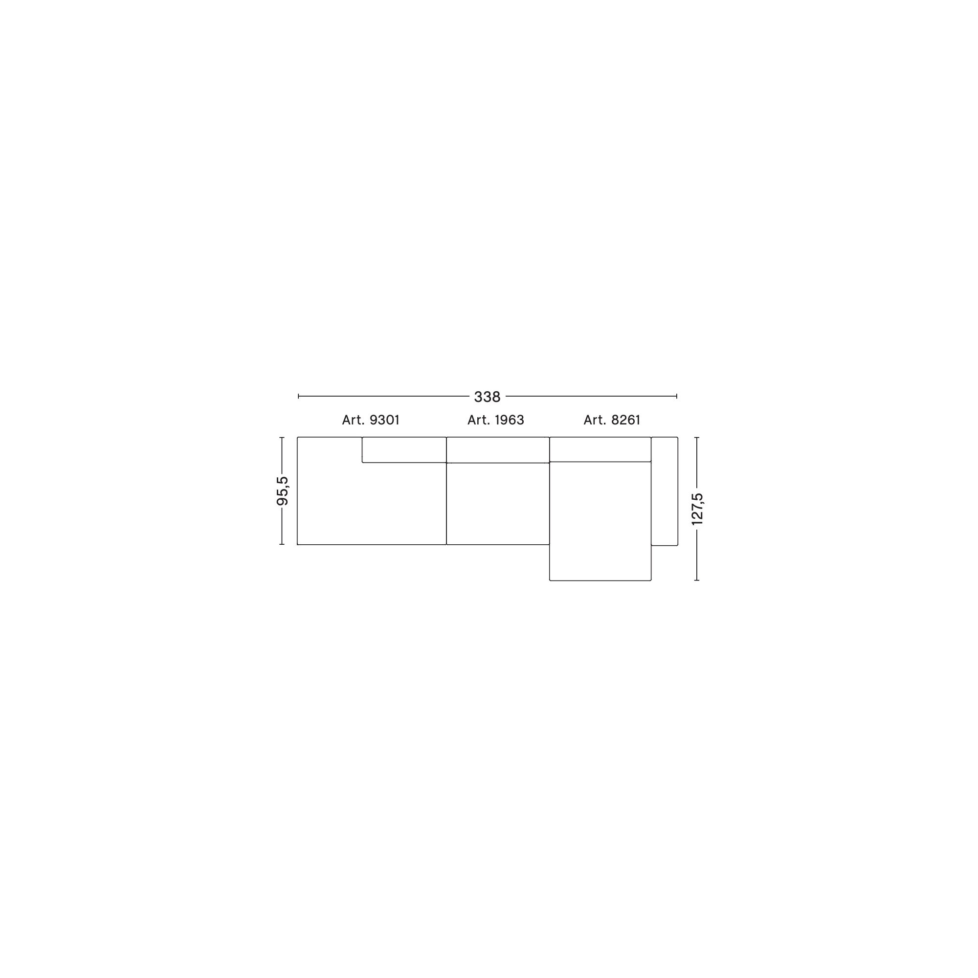 3 places – combinaison 5 (coin droit) – Mags - HAY