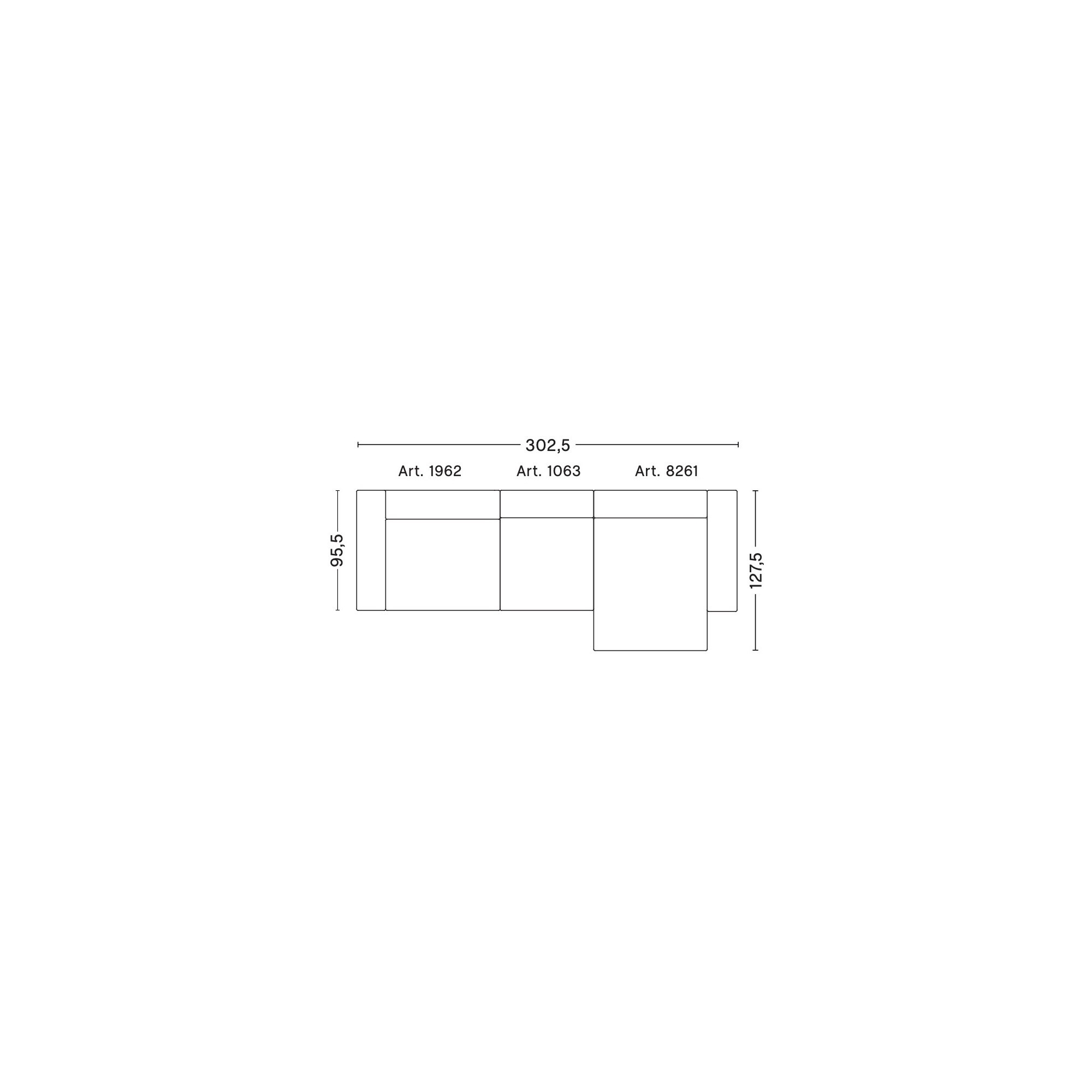 3 places – combinaison 10 (coin droit) – Mags - HAY