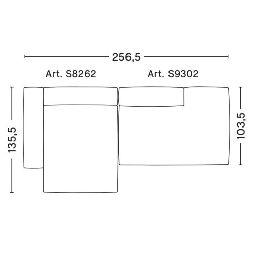 2,5 places – combinaison 3 (coin gauche) – Mags Soft - HAY