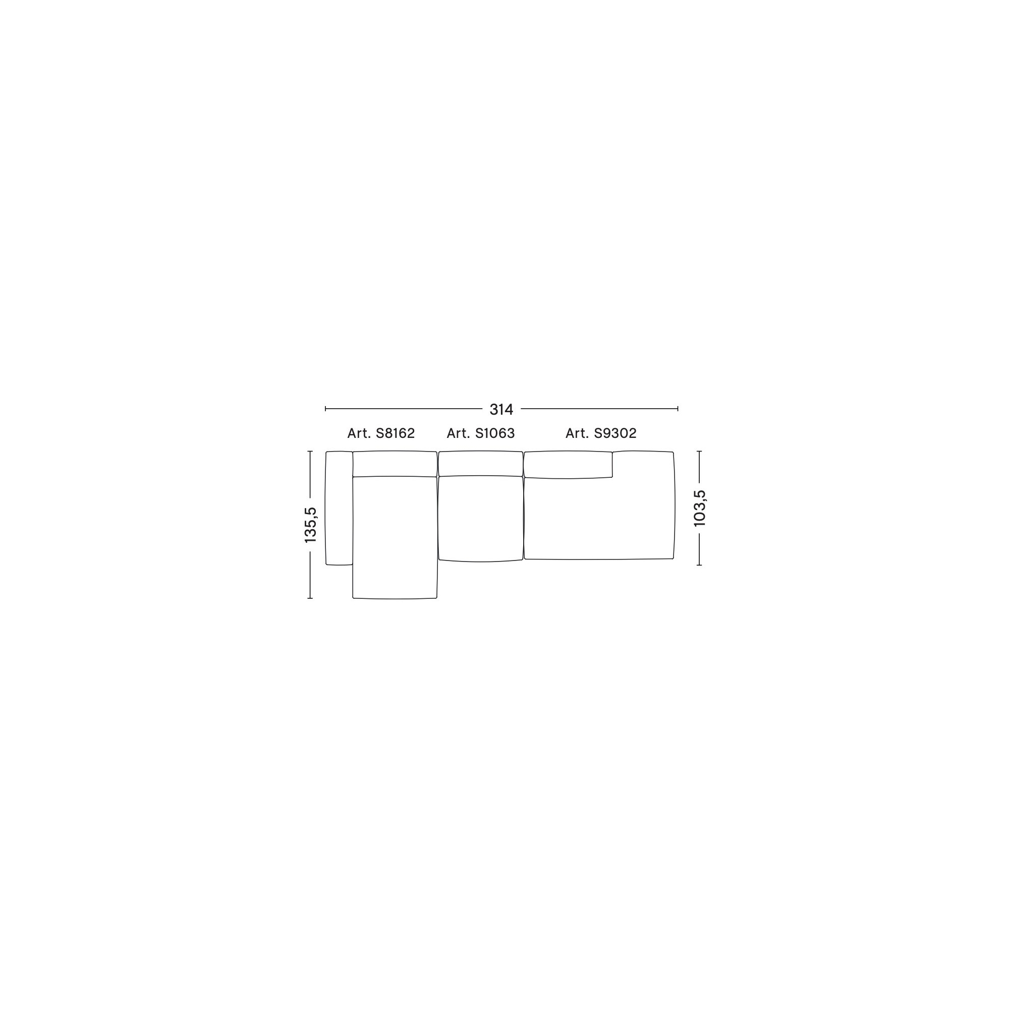 3 places – combinaison 3 (coin gauche) – Mags Soft - HAY