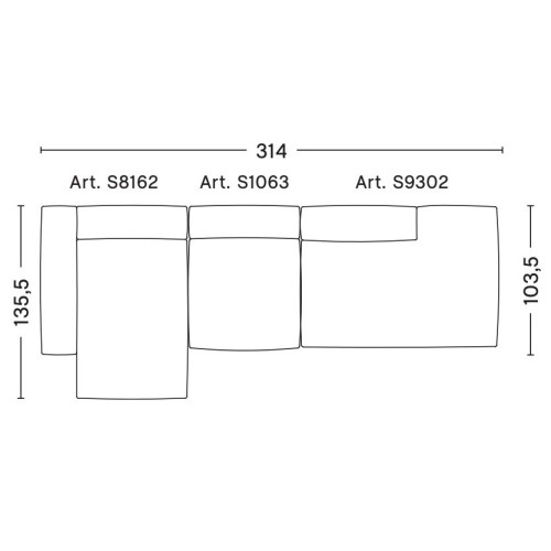 3 places – combinaison 3 (coin gauche) – Mags Soft - HAY