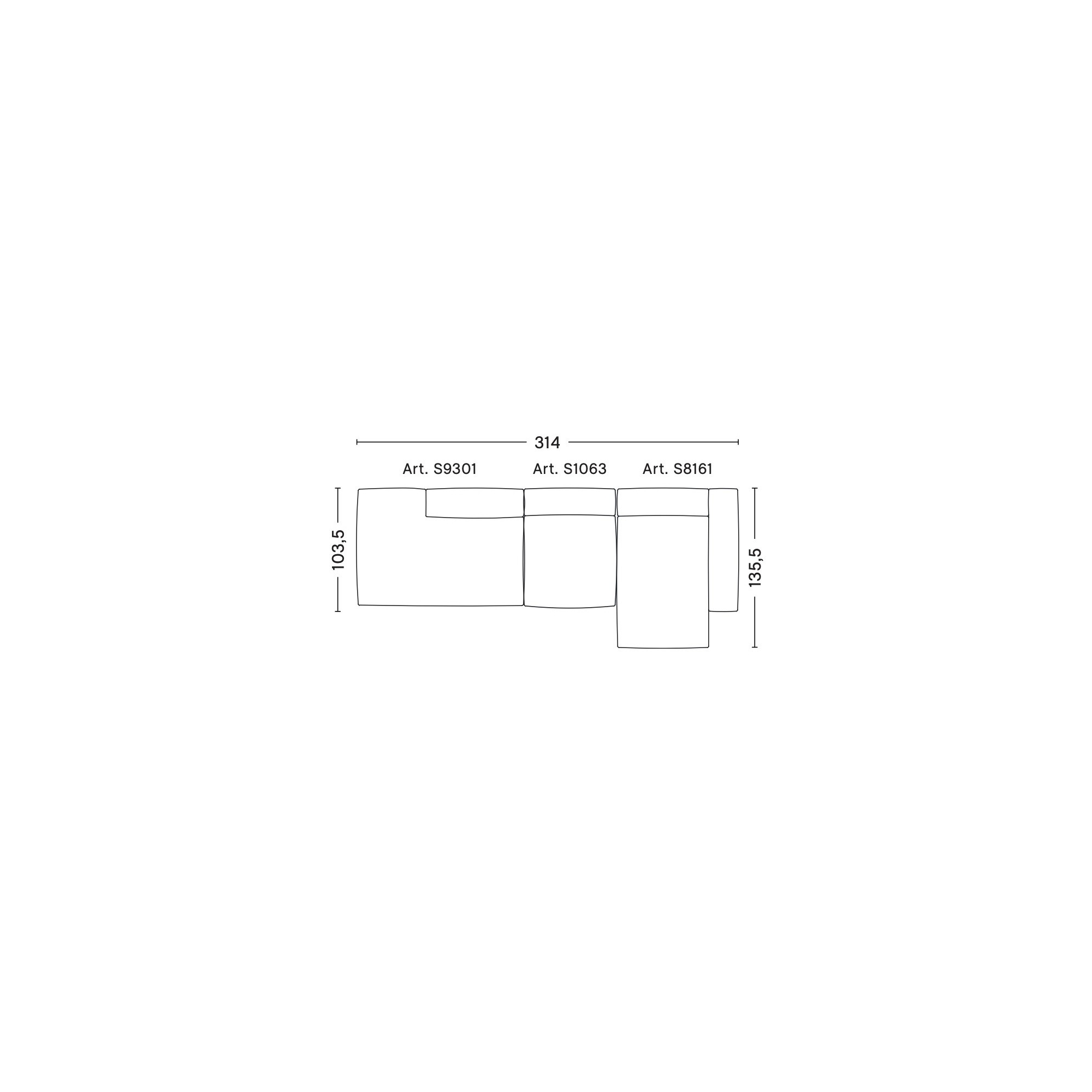 3 places – combinaison 3 (coin droit) – Mags Soft - HAY