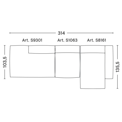 3 places – combinaison 3 (coin droit) – Mags Soft - HAY