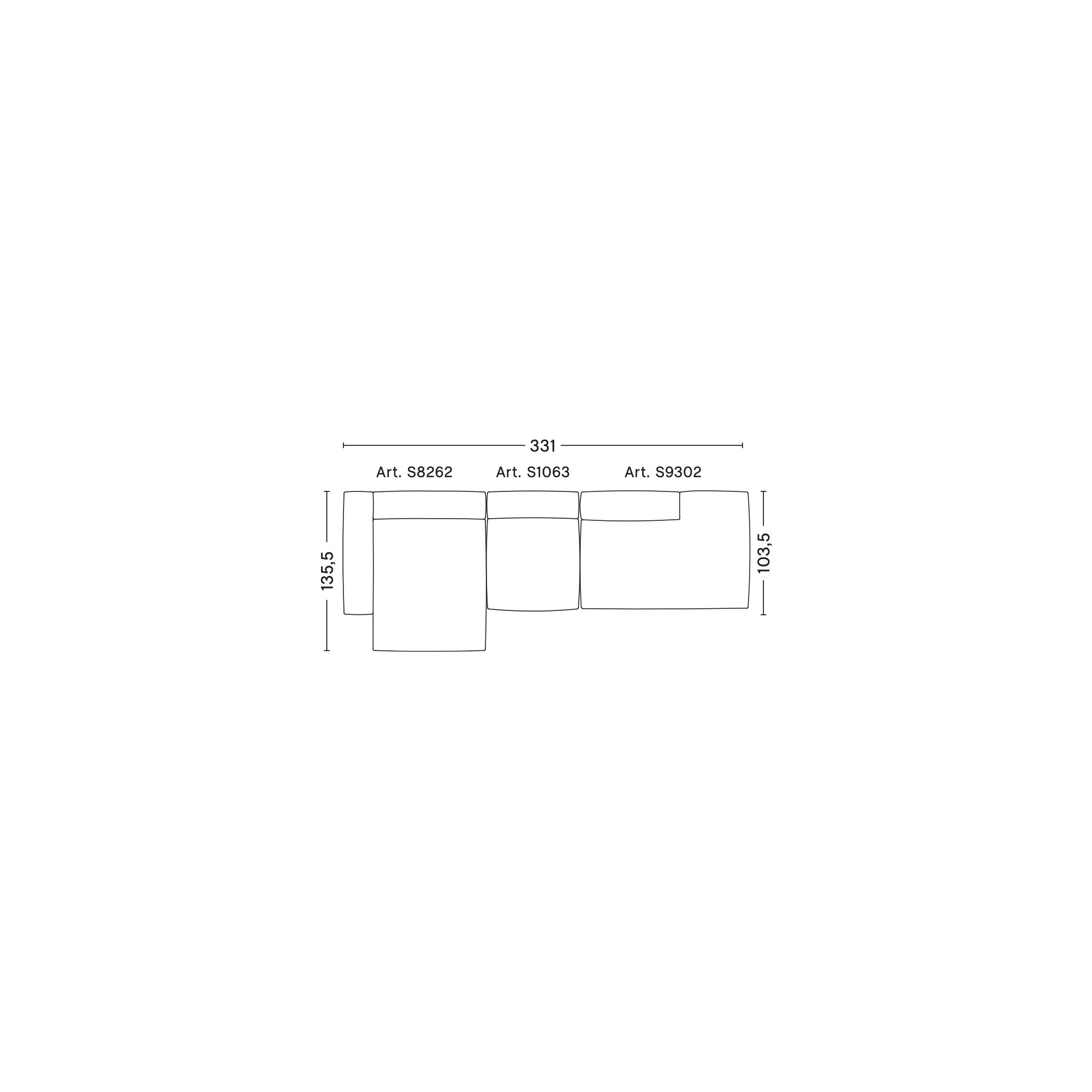 3 places – combinaison 4 (coin gauche) – Mags Soft - HAY