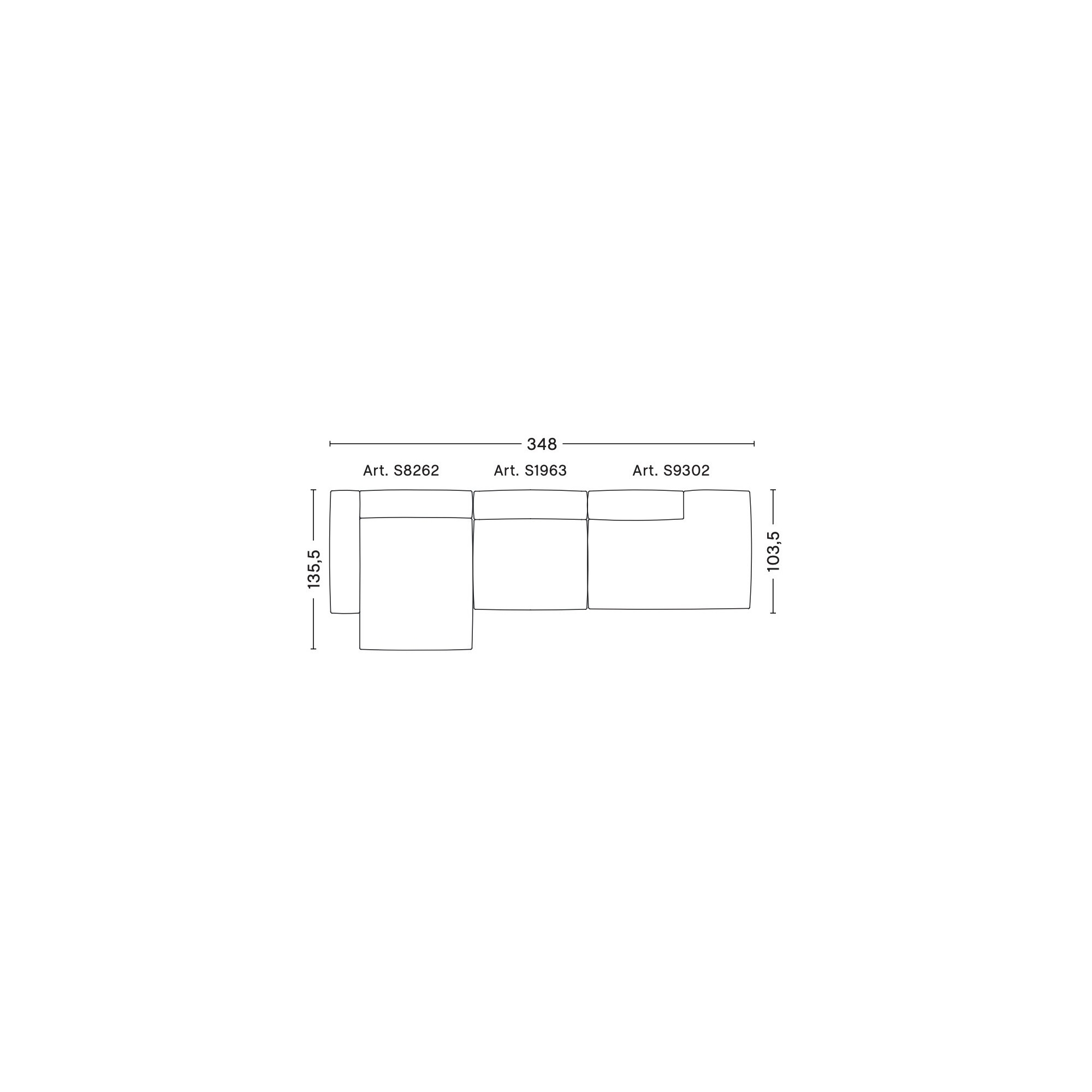 3 places – combinaison 5 (coin gauche) – Mags Soft - HAY