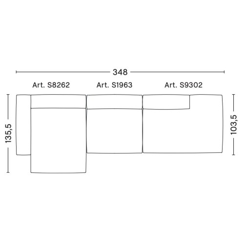 3 places – combinaison 5 (coin gauche) – Mags Soft - HAY