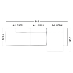 3 places – combinaison 5 (coin droit) – Mags Soft - HAY