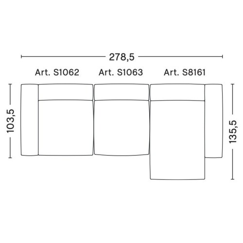 3 places – combinaison 9 (coin droit) – Mags Soft - HAY