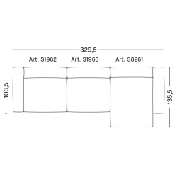 3 places – combinaison 11 (coin droit) – Mags Soft - HAY